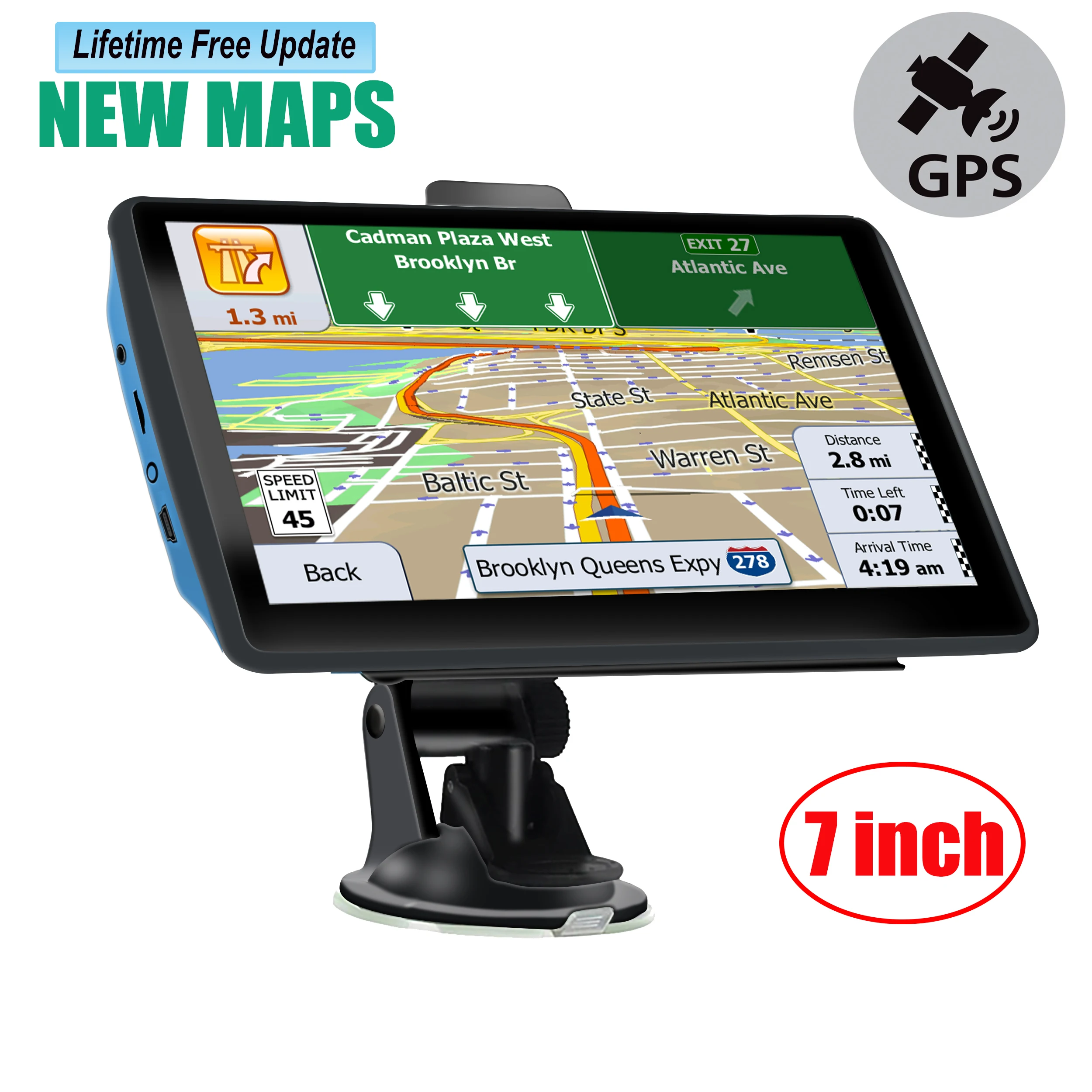 7 Inch GPS Navigation for Car Truck SAT NAV Accessories Tools  Navigator 2024 Free Update Europe North America Map 8GB FM Music