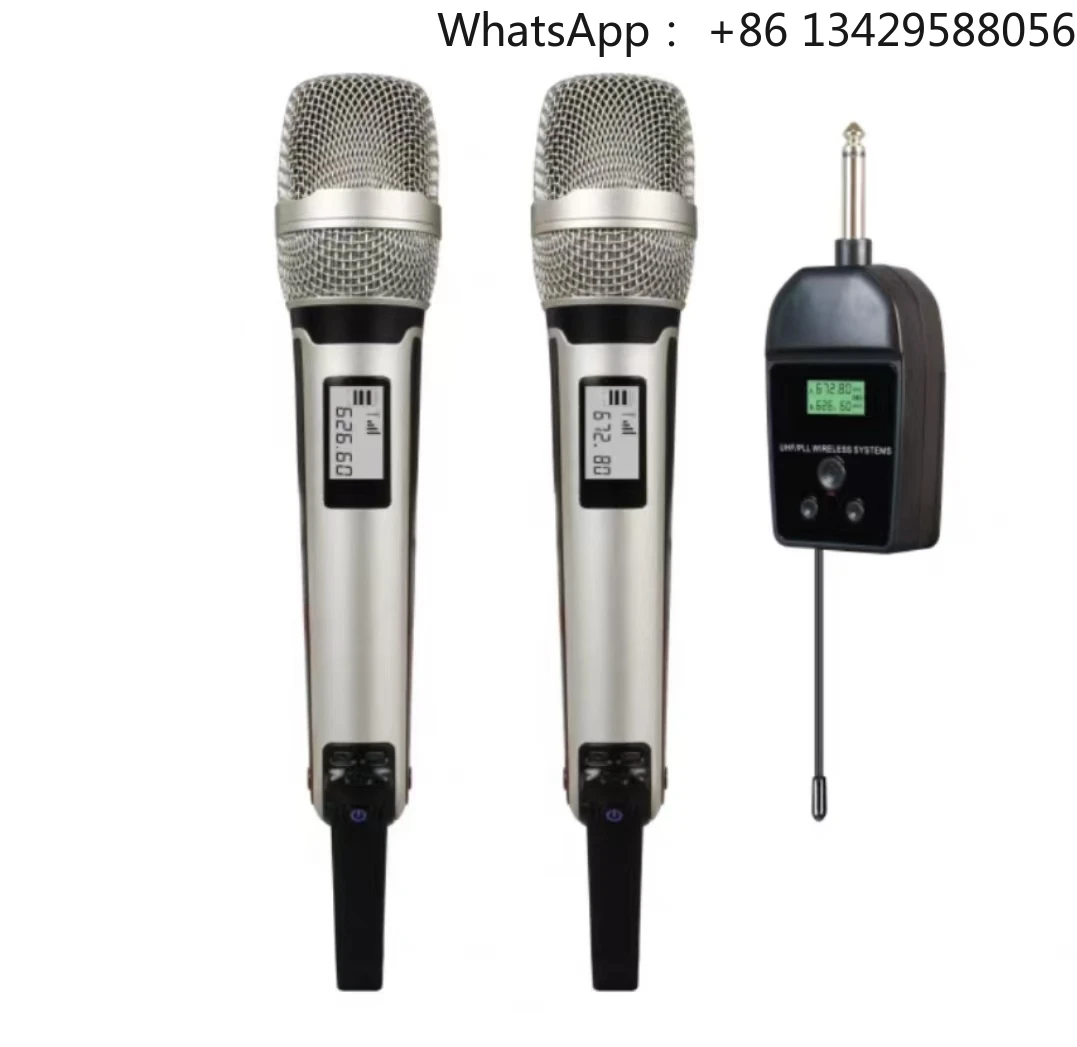 Professional Dynamic-Driven Condenser Microphone Universal Wireless Portable for Outdoor Karaoke Live Streaming One-to-Two