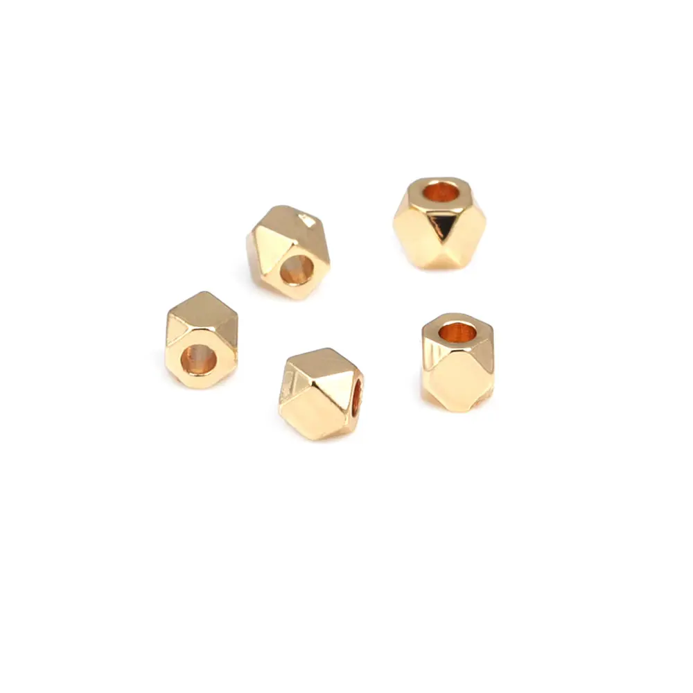 2.5MM 3MM 4MM 5MM 18K Gold Color Brass Square Spacer Beads Bracelets Beads Jewelry Making Supplies Diy Findings Accessories