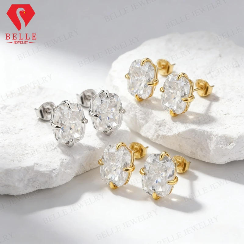 

7ct Moissanite Earrings 925 Sterling Silver D Color VVS1 Clarity Cushion Cut Fine Jewelry Gift For Women Anniversary Birthday