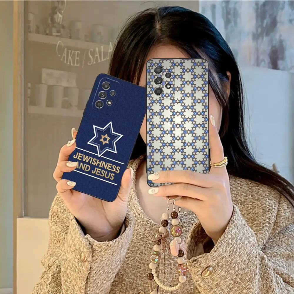Jewish David Star Phone Case for Samsung Galaxy M55 54 42 35 34 33 32 23 22 15 14 13 12 F55 5G Soft TPU Shockproof Cover