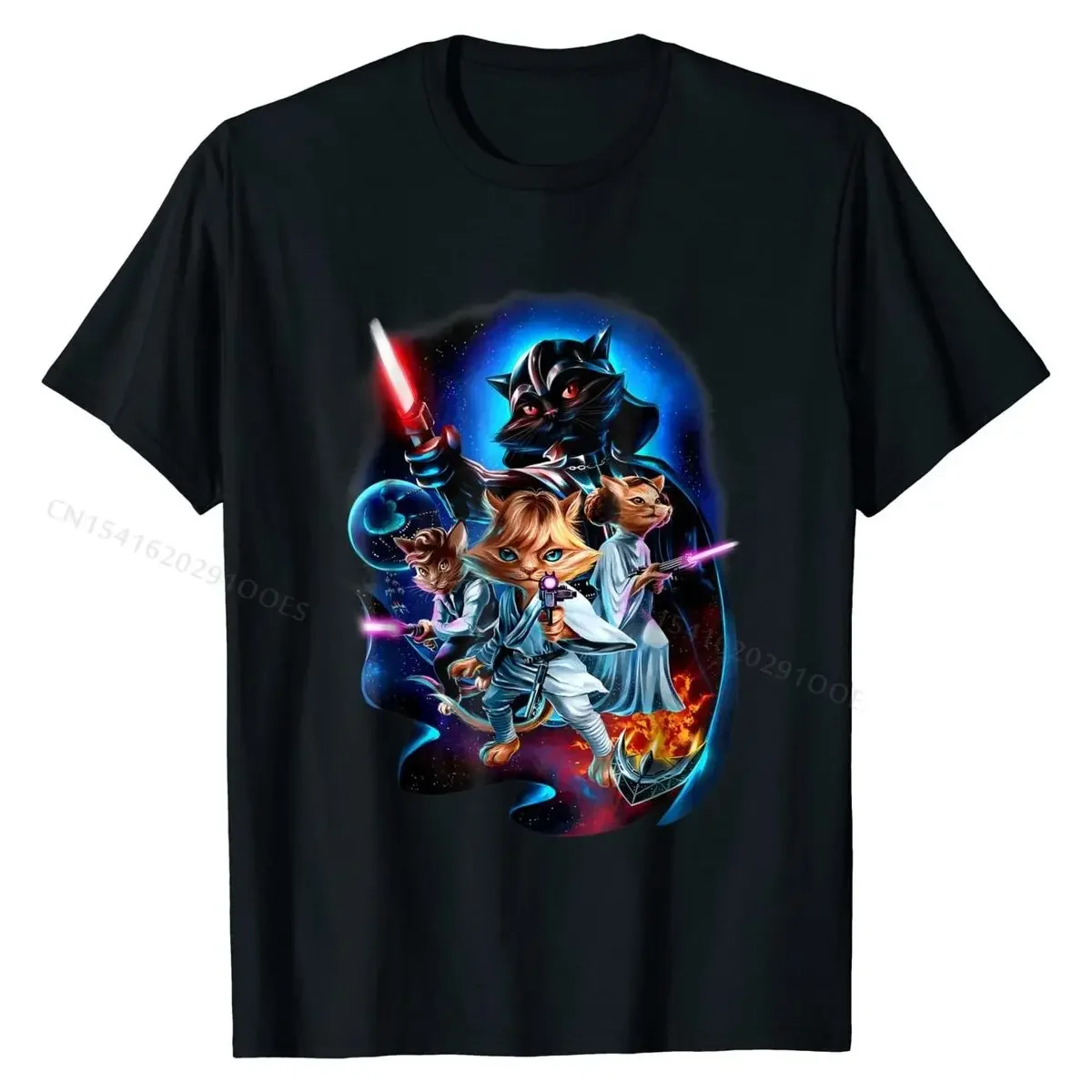 Cat Warrior Epic Galaxy Battle, Sci-fi Space, T-Shirt T Shirts Tops T Shirt Popular Cotton Casual Europe Male