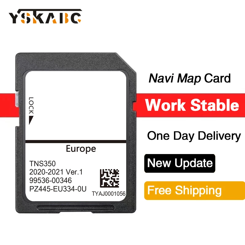 

2020-2021 GPS Update EU UK Map Version for Toyota Auris/Corolla/Hilux/lQ/Prius/RAV4 TNS350 Navigation PZ445-EU334-0U SD Card