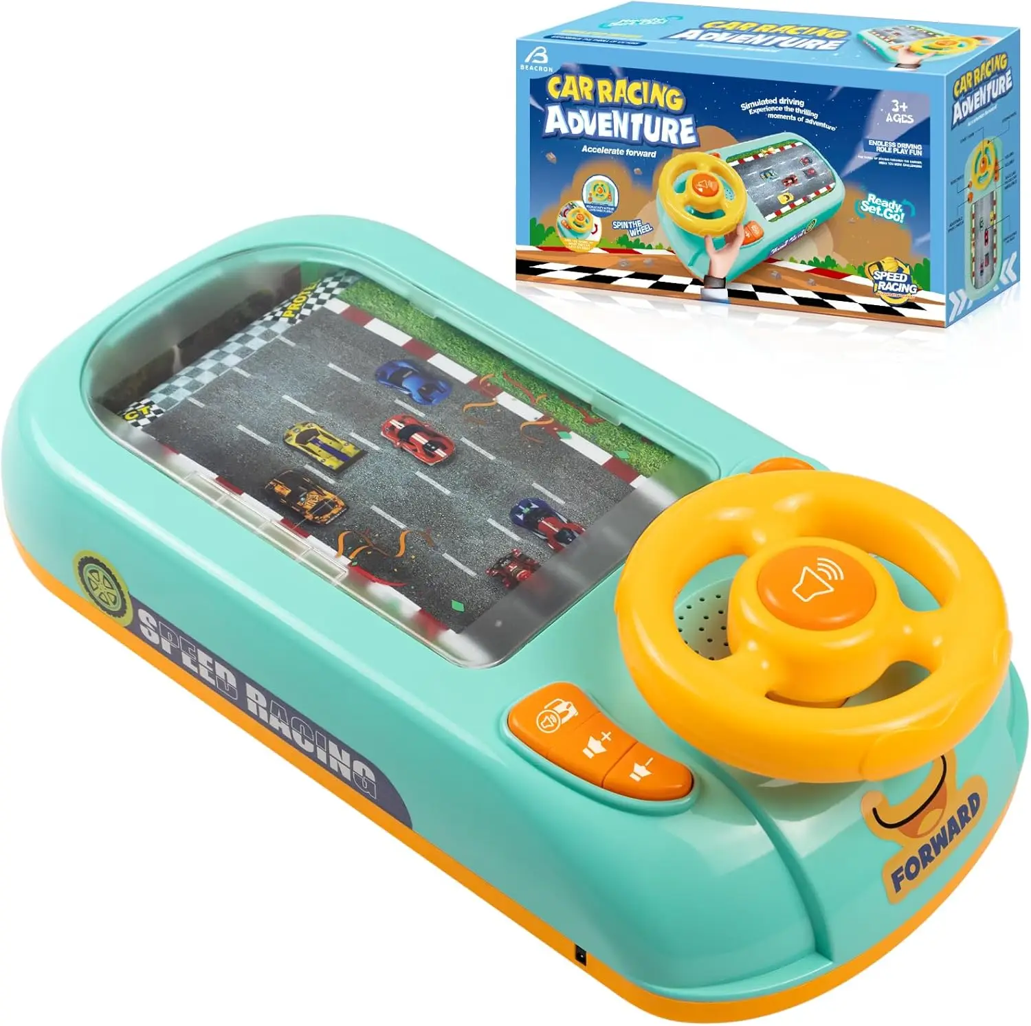 Racing Car Steering Wheel Driving Adventure Game Toy Electronic Simulation Racing Vehicles Toy With Music Sound For Kids Baby