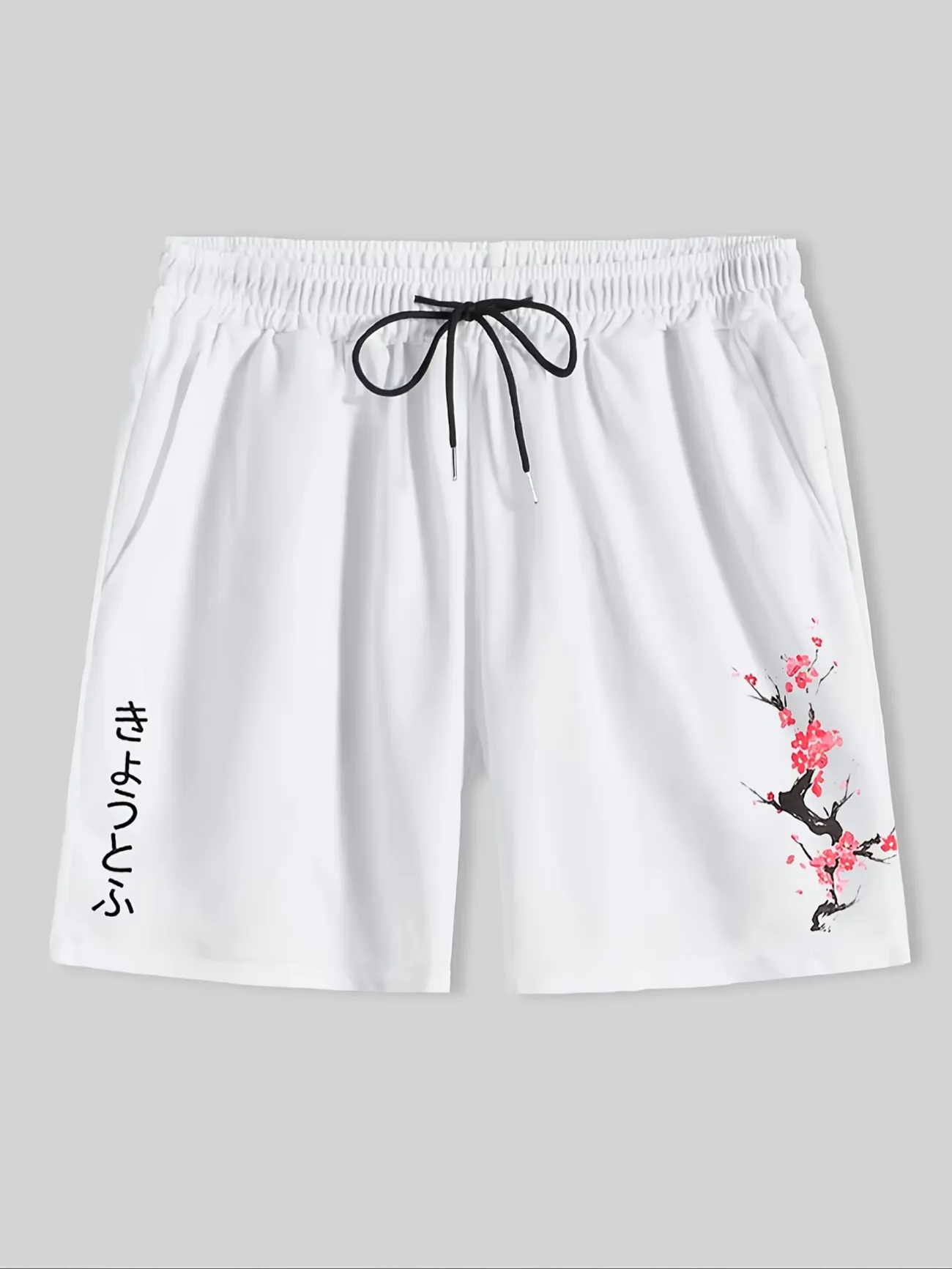 Summer  Vintage Plum Blossom and Letter Y2K Women Men Shorts Fashion Drawstring Athletic Shorts Sweatpants Jogging Beach Pant
