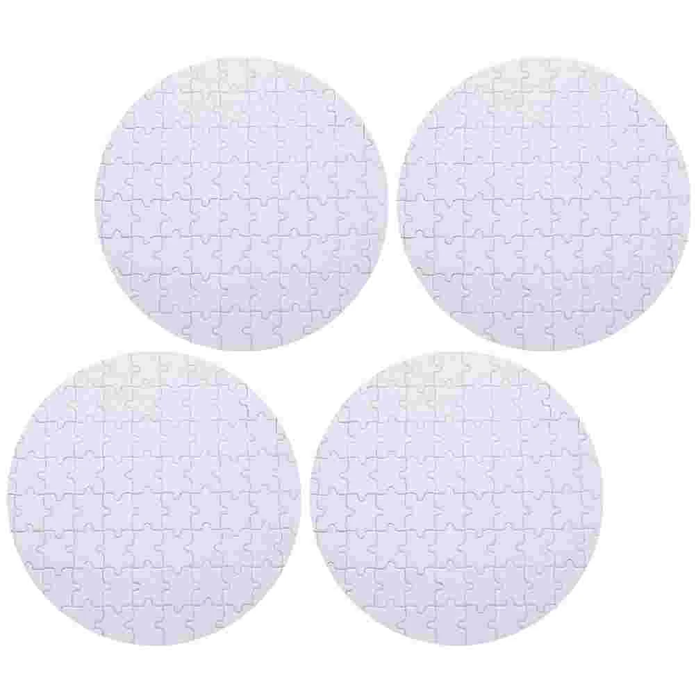 

4 Pcs Kids' Toy Jigsaw Puzzles DIY Transfer Sublimation Pearlescent Scratch and Sniff Stickers Blank Craft Child Blanks