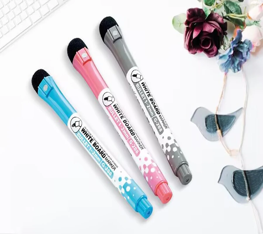 8pcs 수채화 브러시 화이트 보드 마커 펜 화이트 보드 지우기 펜 지우개 마그네틱 마커 쓰기 수채화 펜