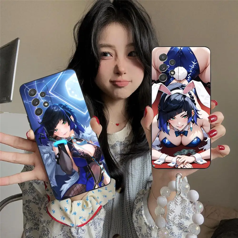 Game GI Yelan Phone Case for Samsung Galaxy M55 54 42 35 34 33 32 23 22 15 14 13 12 F55 5G Soft TPU Shockproof Cover