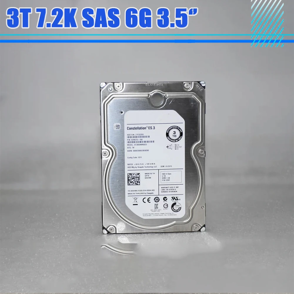 HUS723030ALS640 0CWJ92 3T 7.2K SAS 6G 3.5‘’ 0MY58D Hard Disk For DELL HDD