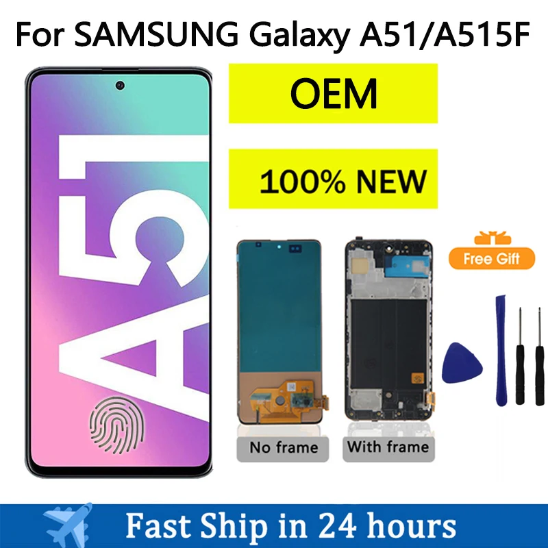 

Super AMOLED LCD For Samsung Galaxy A51 LCD Display Touch Screen Digitizer Assembly Replacement A515 A515FN/DS A515F