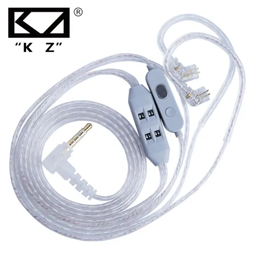 Cable de actualización KZ T8, sintonización electrónica de 8 engranajes, Cables de actualización chapados en plata