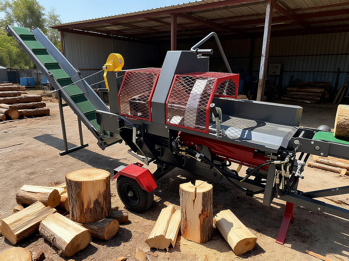 Durable Log Splitter Anti-Rust Steel Wood Splitting Machine Long Service Life for Farm Construction