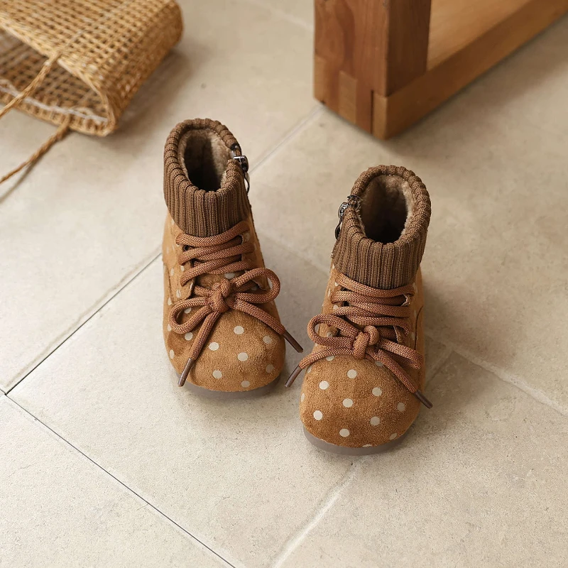

2025 Children Casual Short Boots for Girls Winter New Fashion Korean Style Soft Sole Anti-slippery Versatile Catwalk Ankle Boots