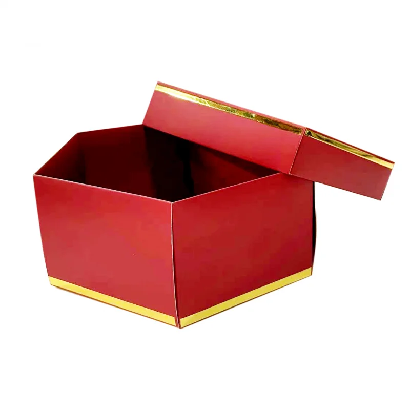 

Professional Custom Cardboard Packaging Shipping Boxes with cold gold stamping Red Box for food tea coffee and berry