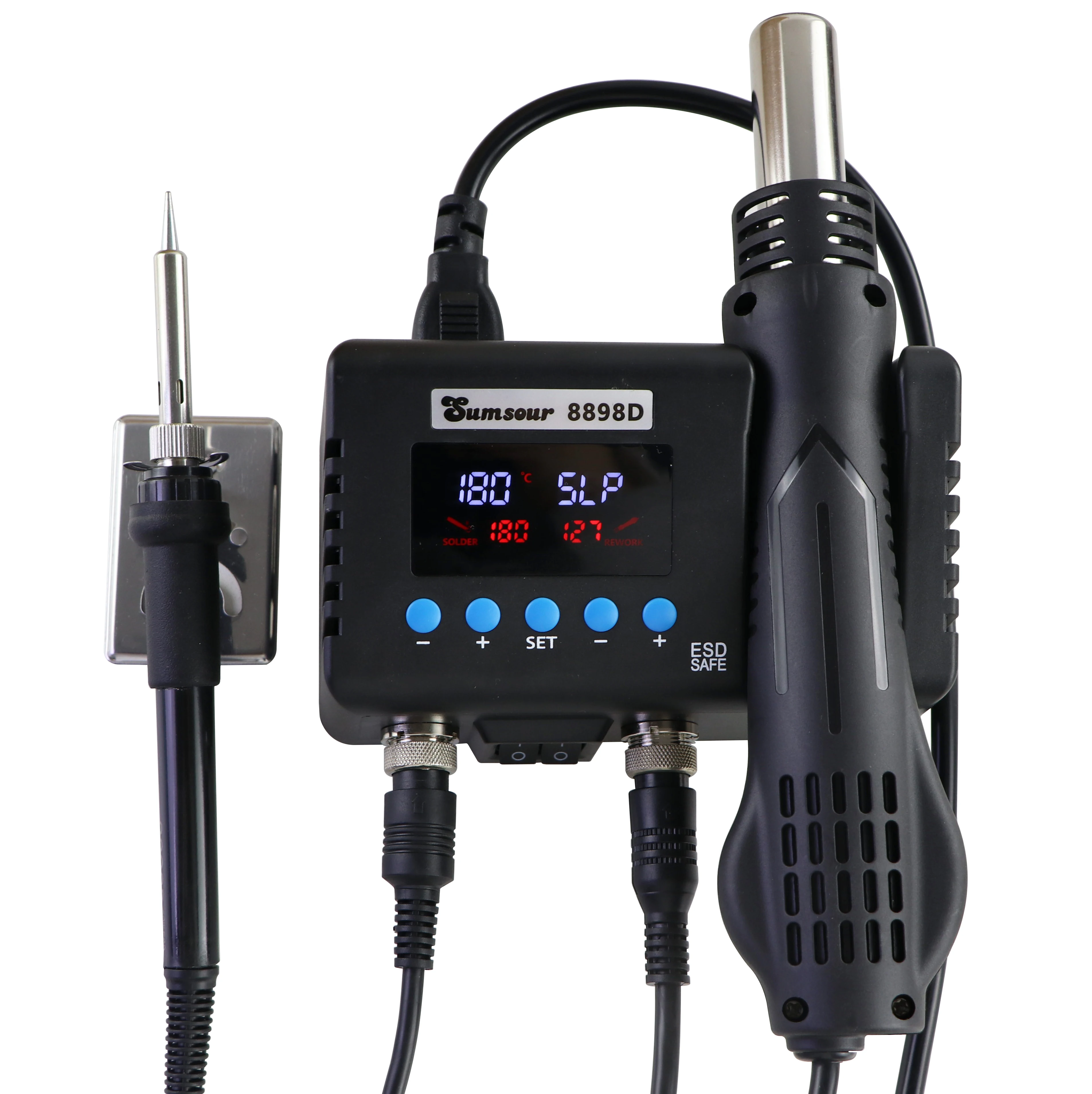 K KERNOWO 68W Soldering Iron Kit – 9-in-1 LCD Adjustable Temperature 392-932°F, Thermostatic, 5 Tips, Wire, Sponge, Flux, Stand