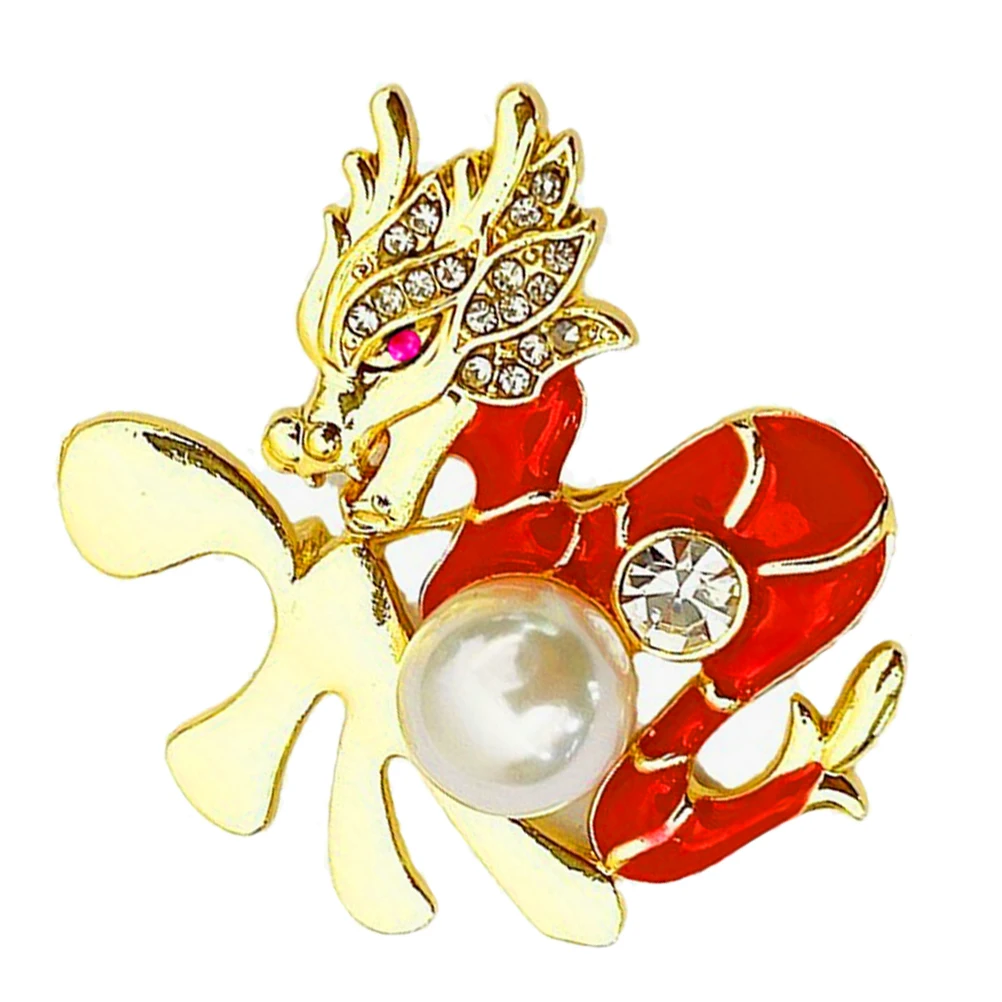 تصميم فريد من نوعه التنين التلبيب دبوس بروش احتفالي الزي التبعي الصينية الفاخرة هدية السنة الجديدة حفلة الأحداث ديكور #1