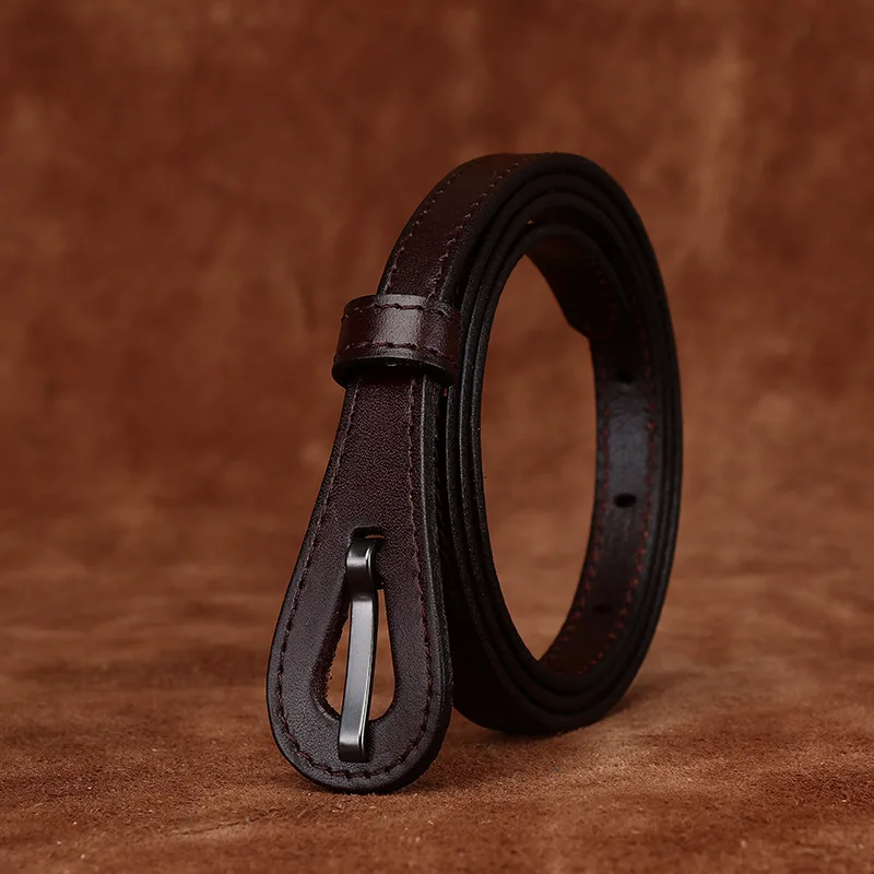 Women's 1.3cm wide genuine leather hypoallergenic belt trendy simple versatile retro pure leather pants belt waist skirt belt