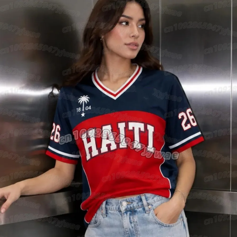 Haiti 26 Football Shirt, Vintage Haiti Jersey Men, Retro Soccer Fan Gift Short Sleeve Loose Fit Sporty Stylish Y2K Men t-shirt