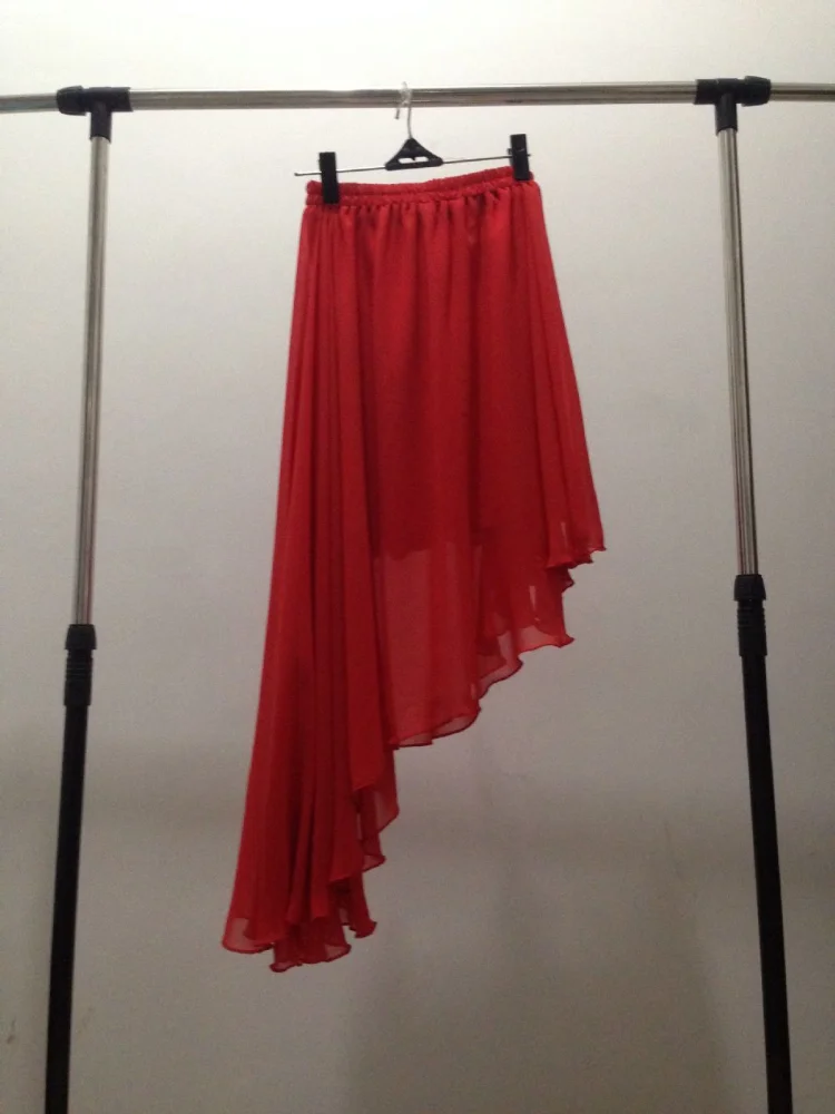 2026 New bohemian rainbow color length chiffon irregular skirts,  sexy women skirts,party skirts