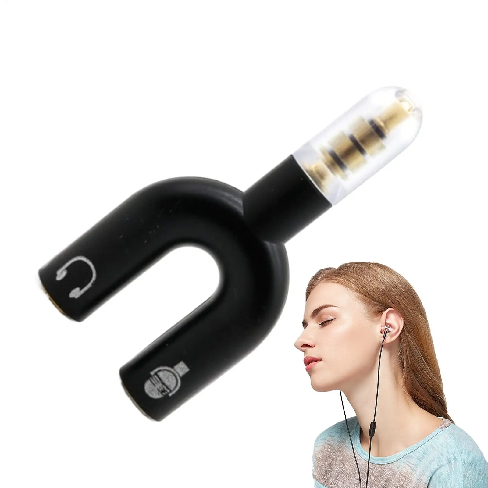 3.5mm jack fone de ouvido divisor microfone adaptador em forma de u estéreo 1-2 adaptador divisor de áudio para computador portátil orelha fone de ouvido cabo
