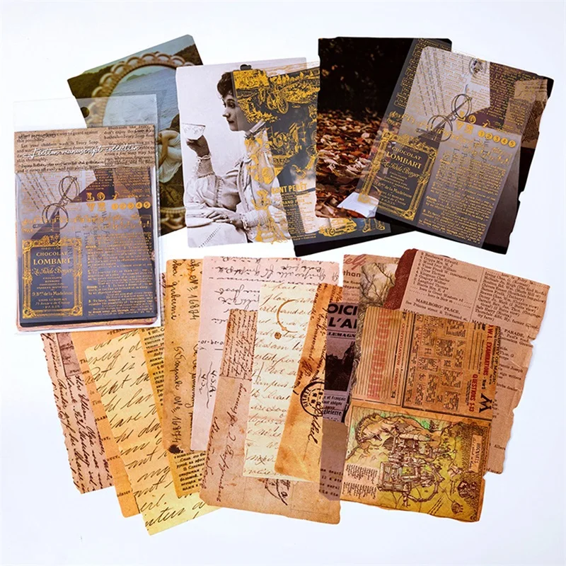 New22 Pcs DIY Journal Retro Map Material Paper Scrapbooking Journal Collage Album Diary Decoration Large Size Background Paper