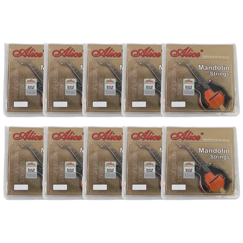 Imagen 1 del producto Alice 10 juegos de cuerdas de mandolina AM03/04/05 aleación de cobre bobinado de acero plateado para accesorios de mandolina al por mayor