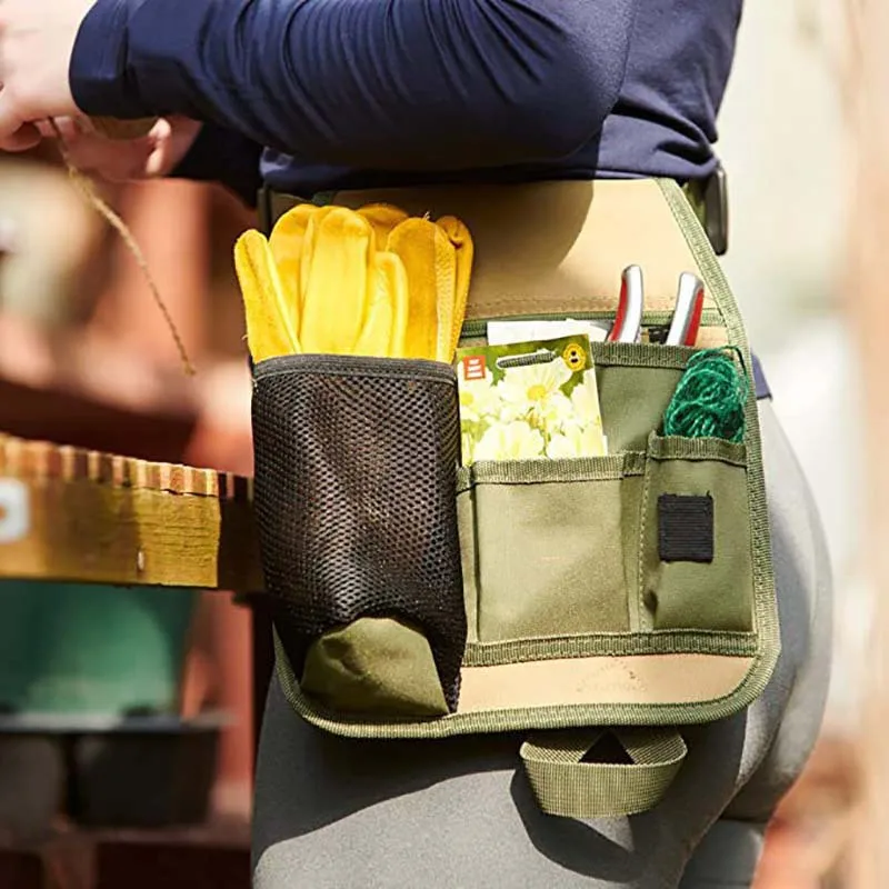 Sac de rangement d'outils, sac d'outils d'électricien multifonctionnel, pochette de taille, organisateur de ceinture, Kits d'outils de jardin, sacs de taille en tissu Oxford