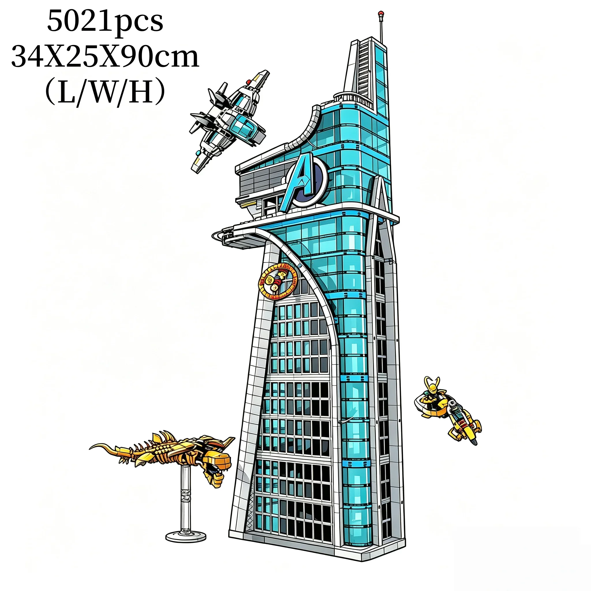 Bandai 5201PCS Classic Battle Tower Street View Building Blocks, Creative Model Toy for Adults