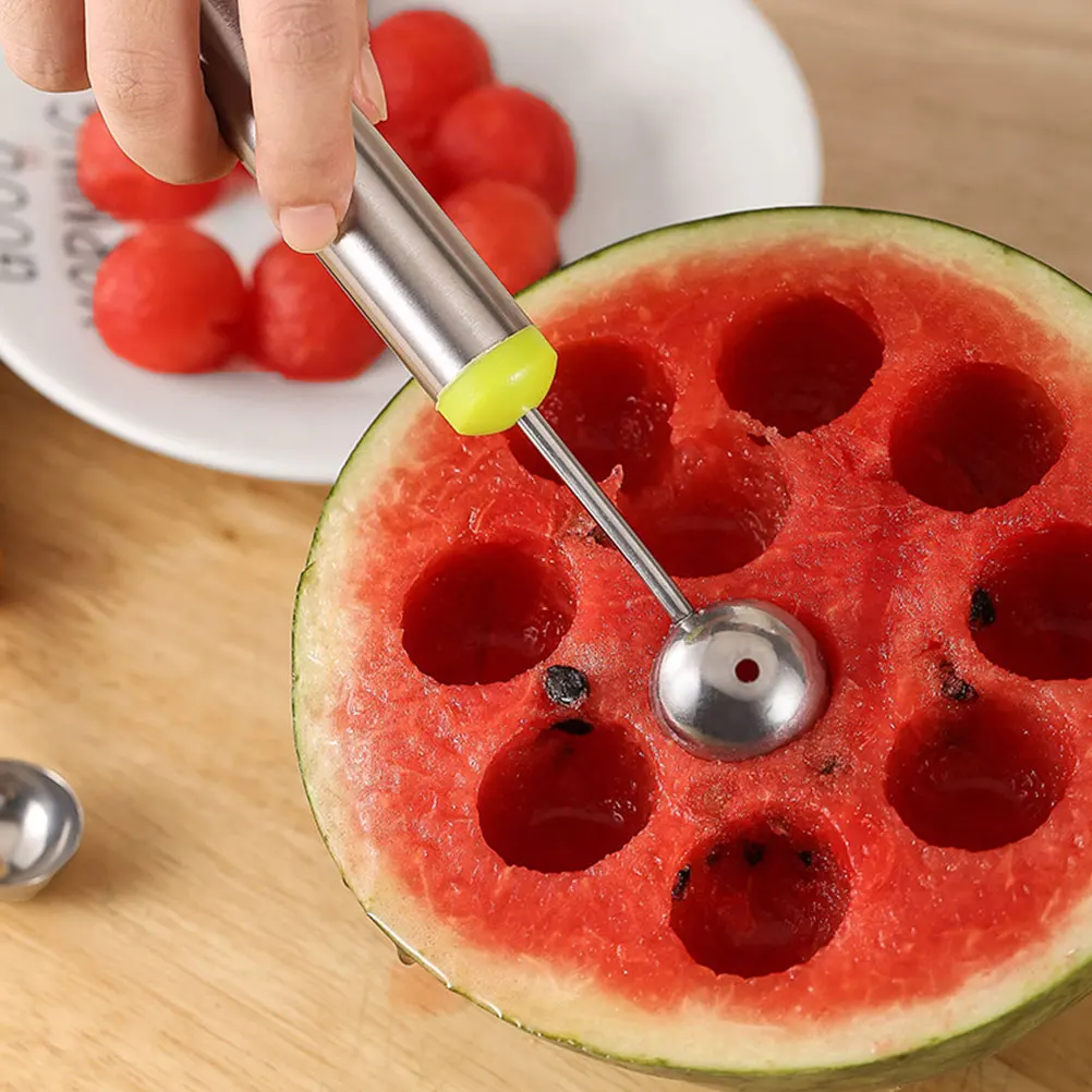 

2Pcs Stainless Steel Watermelon Scoop Metal Melon Ball Maker Kitchen Tool Ice Cream Scoop Dessert Ball Spoon Fruit Baller