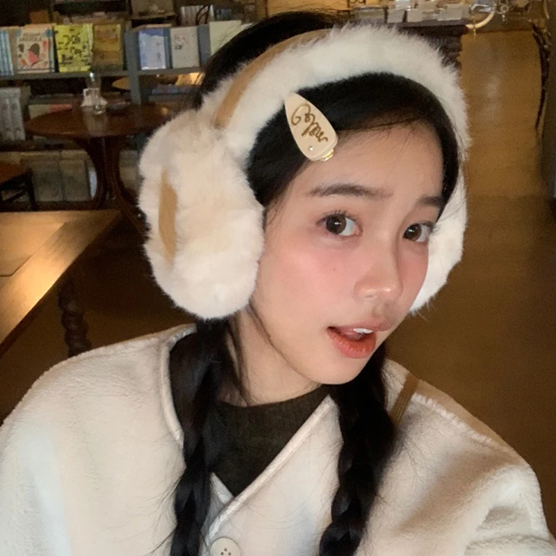 Korea Suede Warm Ear Muffs Ladies Outdoor Cycling Thickened Cold Ear Muffs Warm Headphones Cold Earplugs Winter Accessories