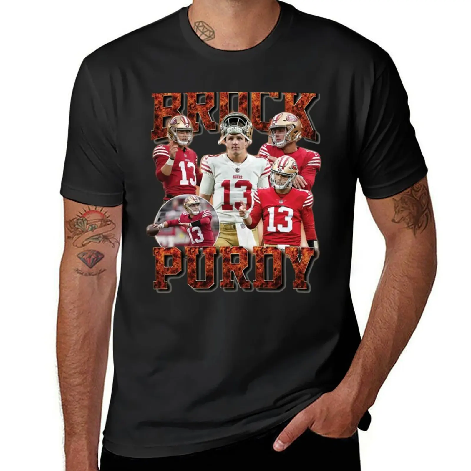 

Brock Purdy 13 T-Shirt summer top sports fans customs plus sizes heavy weight t shirts for men