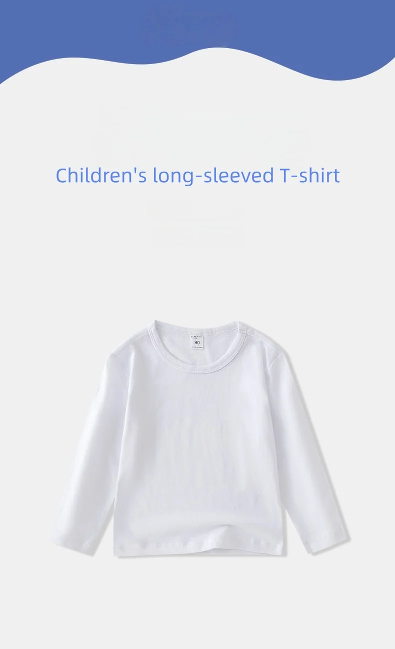 2026 Kinder Baumwoll-Langarmshirt Rundhals Basic Tops Lässiges Weiches Atmungsaktives T-Shirt Jungen Mädchen Frühling 2-8 Jahre Kinderkleidung – Detail 4