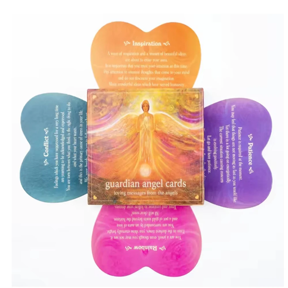 8.6Cm Gudian Angel Cards Heart-shaped English Oracle Card 46 Cards Loving Messages From The Angels