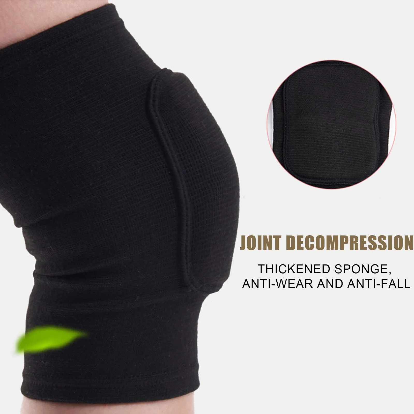 2 Stück Sport-Kompressions-Knieschützer, elastischer Knieschutz, verdickter Schwamm, Kniebandage, Unterstützung für Tanzen, Workout, Training – Detail 15