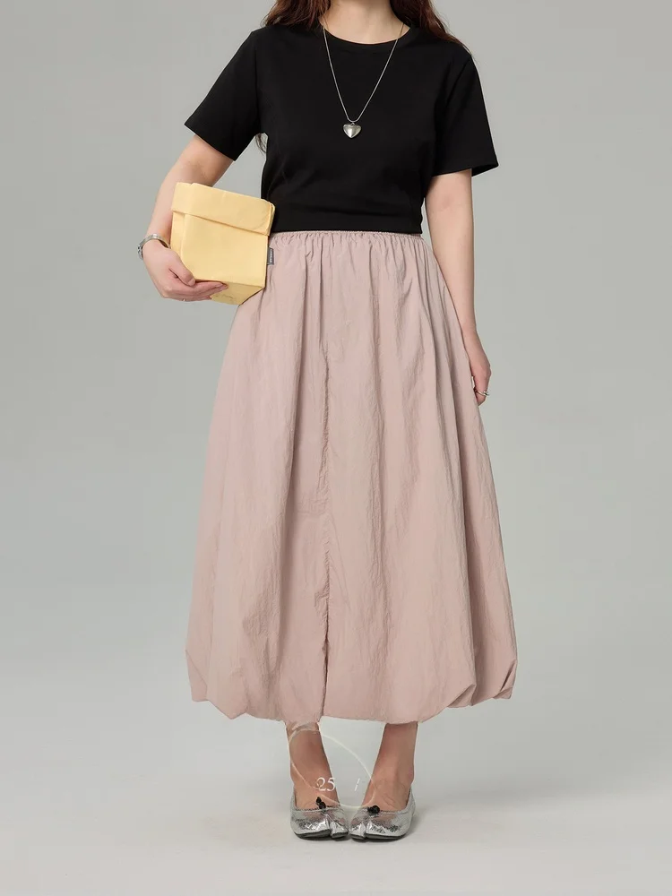 

plus Size Women's Summer New High Waist A-Line Skirt Elastic Waist Outdoor Sports Style Flower Bud Skirt Casual Commute Korea...