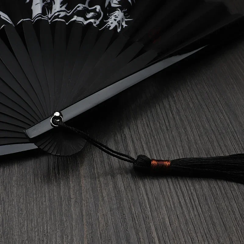 Ventilador dobrável estilo chinês para homens e mulheres, acessórios hanfu, ventiladores pintados, tinta artesanal, adereços de fantasias, 9 cores, verão, 7 Polegada