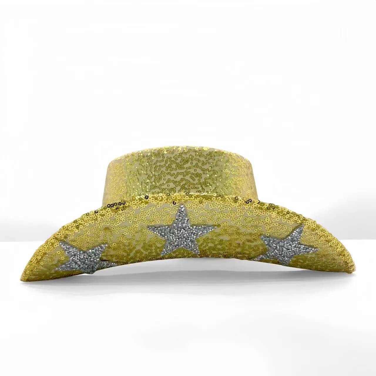 HongLuan – chapeau de Costume d'halloween argenté pour adultes, chapeaux de Cowboy en strass pour femmes, accessoires de Cosplay de Cowboy et casquette de Cowgirl