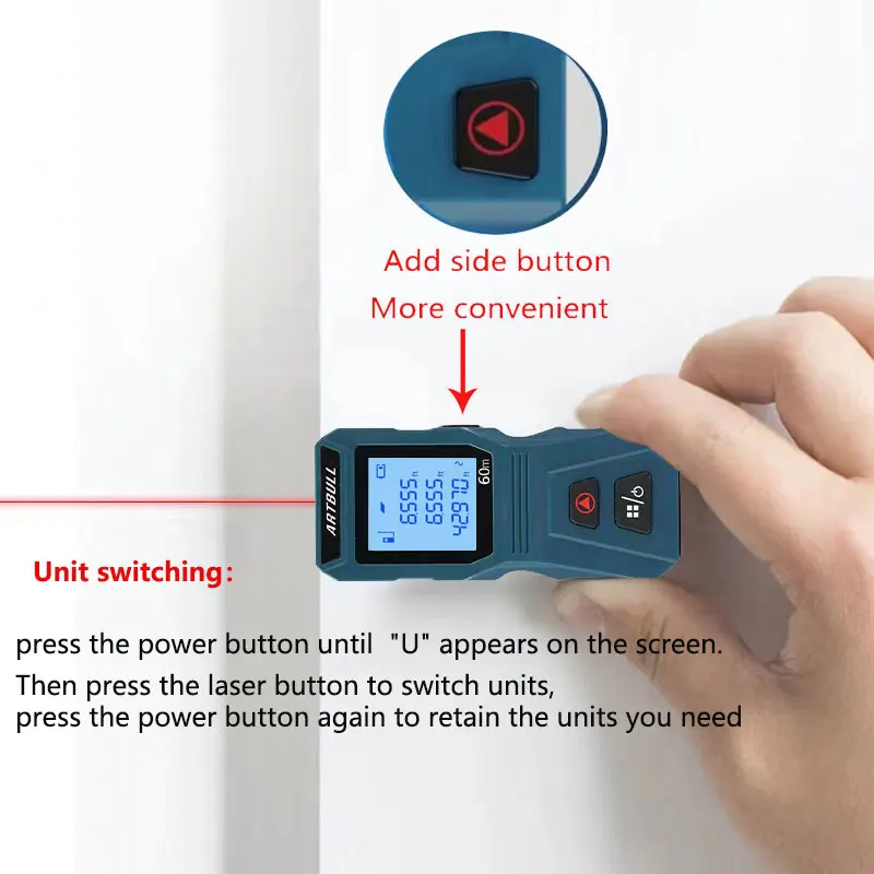 ARTBULL Infrared Mini Laser Rangefinder Distance Meter Laser measure tape 40m 60m