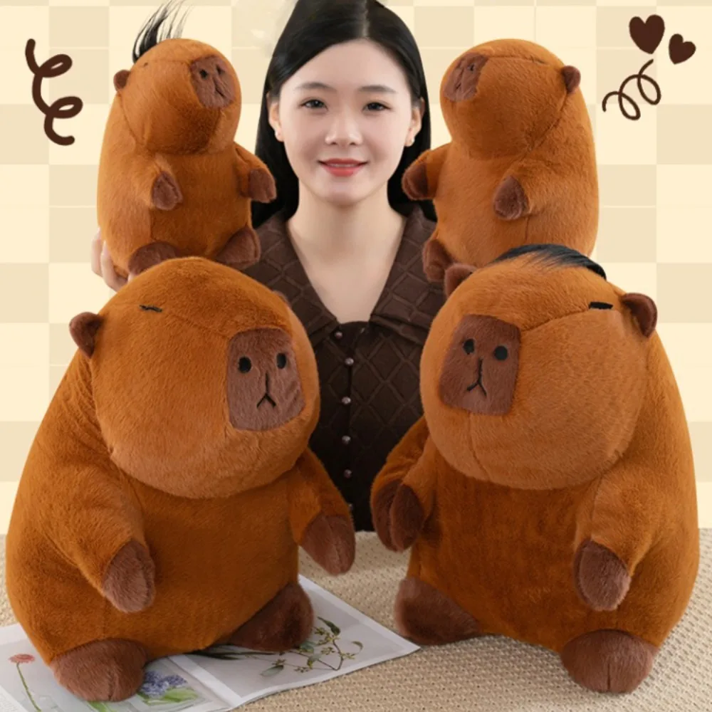 Almohada para dormir Diy pelo Capybara juguete de peluche suave divertido Capibara Anime juguete esponjoso creativo lindo Capybara muñeco de peluche decoración del hogar