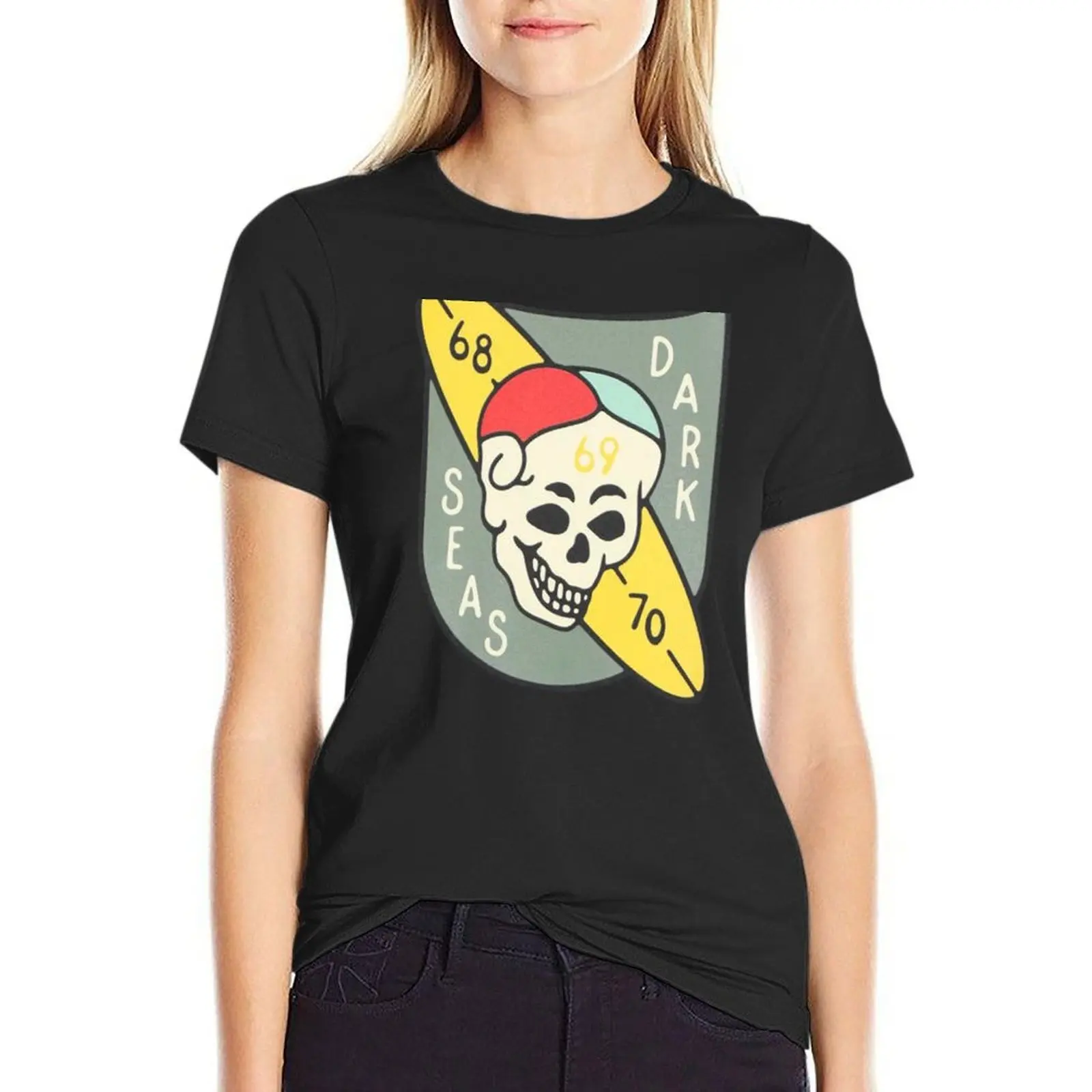 Dark-SEAS-Commando- T-Shirt kawaii clothes Aesthetic clothing Short sleeve tee korean fashion western t-shirt dress for Women