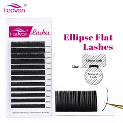 FADVAN Ellipse Flat Lashes Soft Individual Split-tips Fake Eyelash Extension Nature Flat Ellipse Eyelashes Supplies