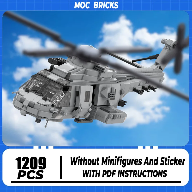 

Air Combat Fighter Model Moc Building Bricks NH90 Fighter Model Building Technology Modular Block DIY Toy Holiday Set Gifts