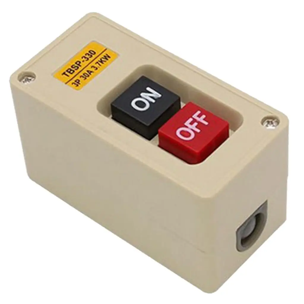 1pc TBSP-330 3.7Kw Waterproof 30A Button Switch Two Key ON/OFF