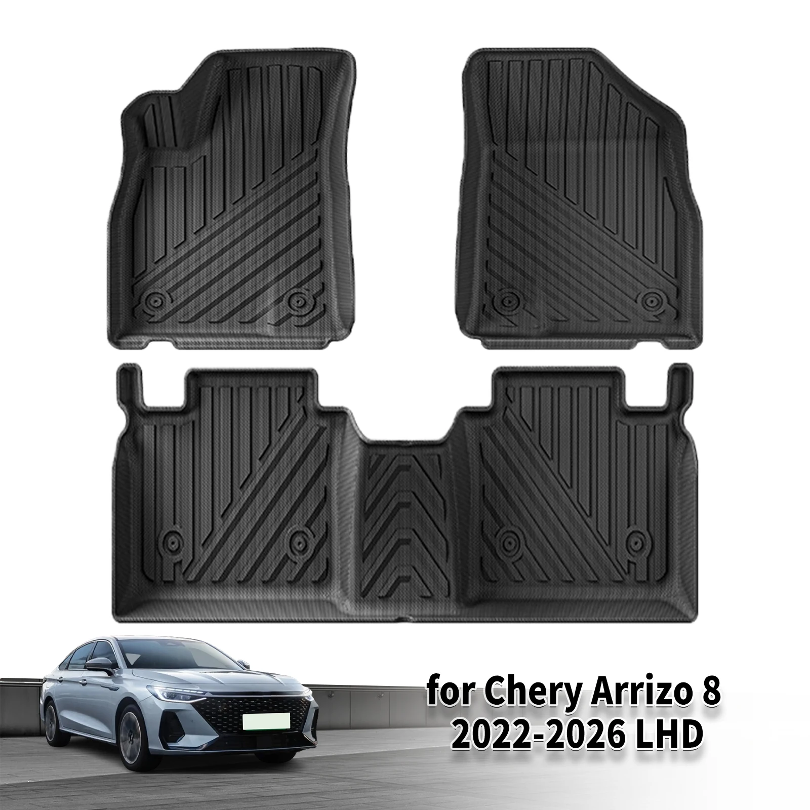 for Chery Arrizo 8 2022-2025 2026 LHD Eco TPE Car Floor & Trunk Mats, All-Weather Protection (Not For RHD)