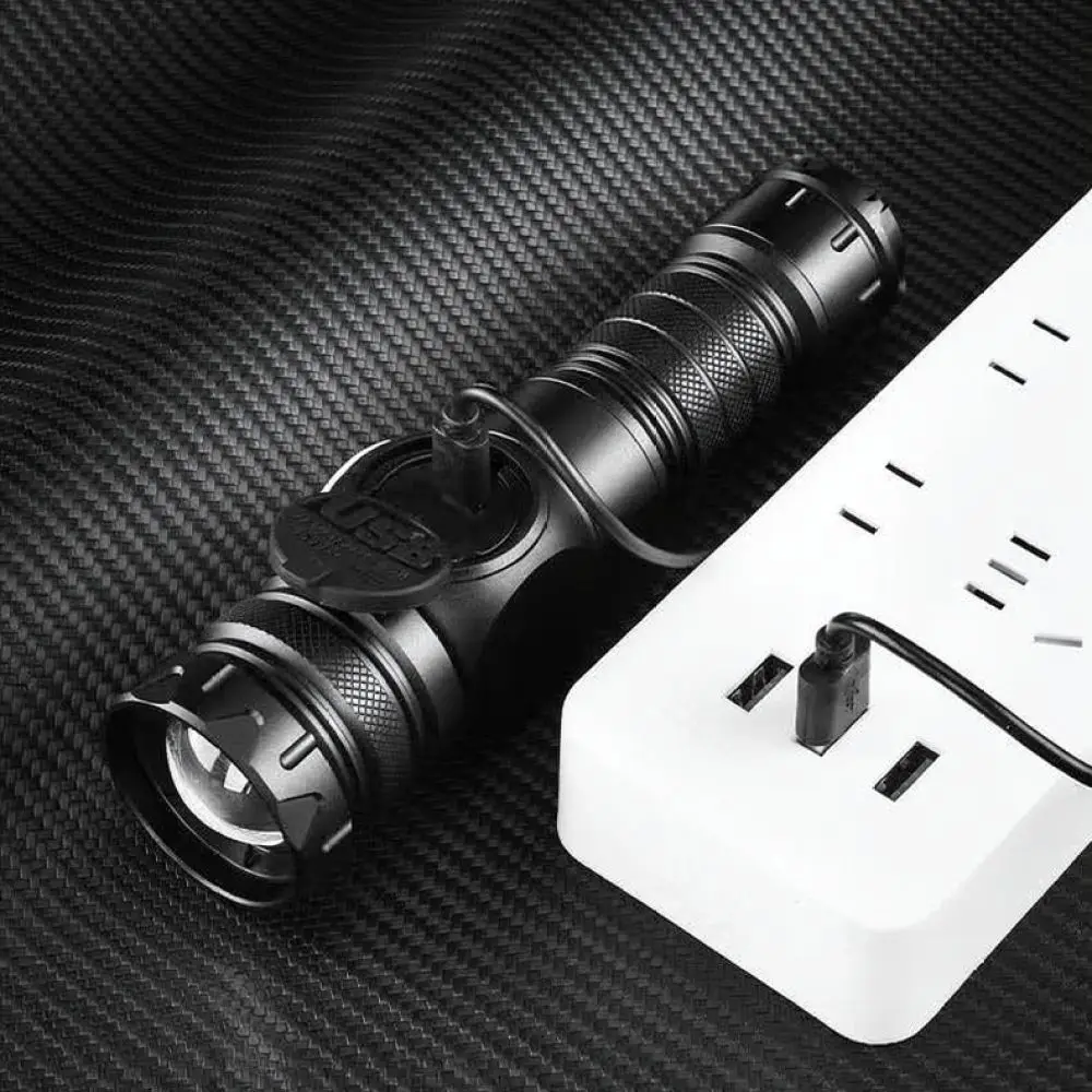 Powerful LED Flashlight Rechargeable Zoomable Torch Portable Handheld Light For Outdoor Camping Hiking Emergency Repair Work