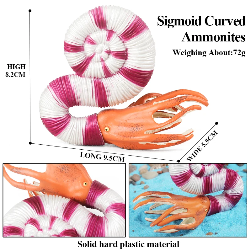 Oenux oceano animais modelo coral água-viva amonite anêmona mar escorpião figuras de ação mini decoração para casa crianças brinquedo educação