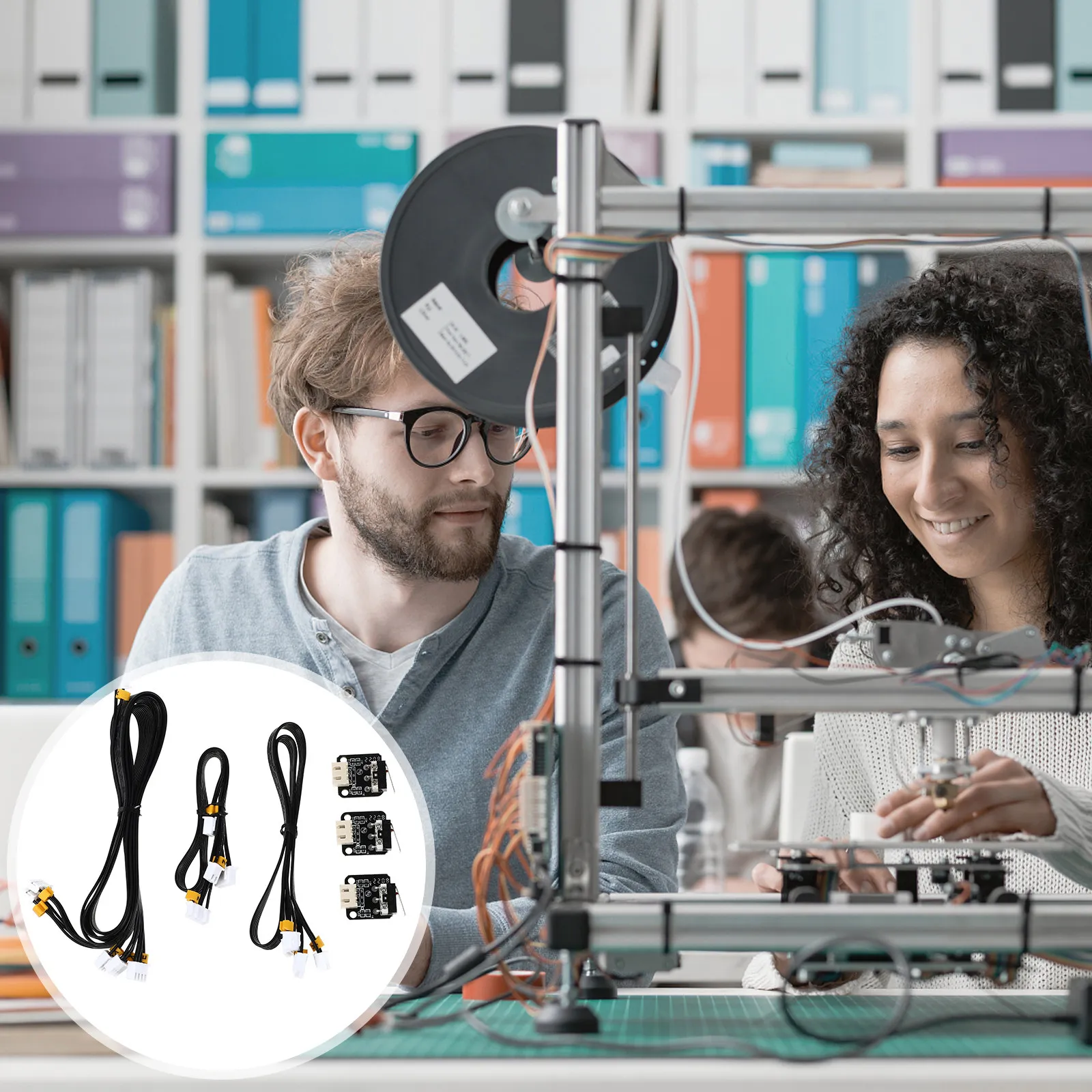 

Комплект из 3 легких пластиковых кабелей для шаговых двигателей 3D-принтера (оси Y, Z), простая установка, высокое качество