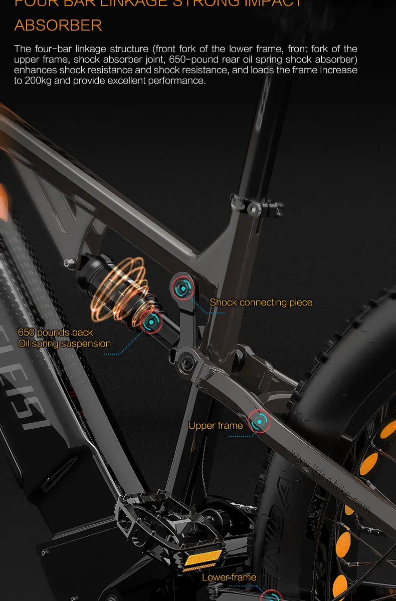 LANKELEISI RV800 Erwachsenen-Elektrofahrrad 750W Motor 48V20Ah Akku 52KM/H Höchstgeschwindigkeit 150km Reichweite 26 Zoll Reifen Leistungsstarkes E-Bike für Pendeln und Touren – Detail 15