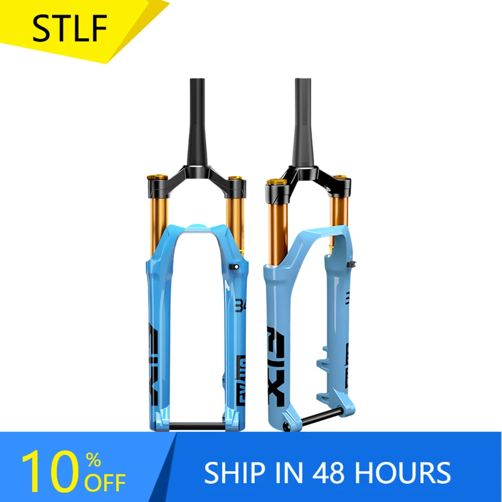 

STLF New Thru Axle Aluminum Air Spring Mountain Bike Tapered Bicycle Parts 20 24 27.5 29 Inch Suspension MTB Fork