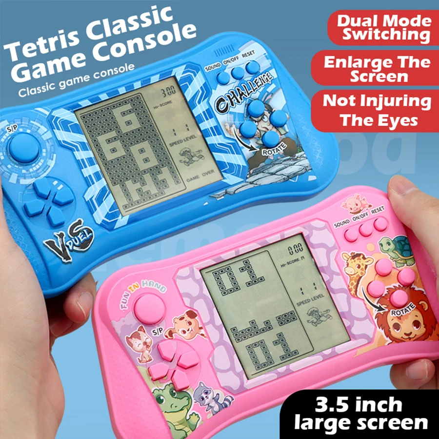 Classic Cube Elimination Game Console, Palm Machine, Training Thinking, Children's Educational Strategy Toy, Retro Large Screen Machine